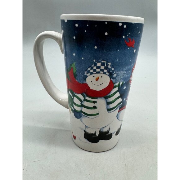 Snowman Winter-Themed Ceramic Coffee Mug  Festive Design White & Multicolor READ - Picture 3 of 9